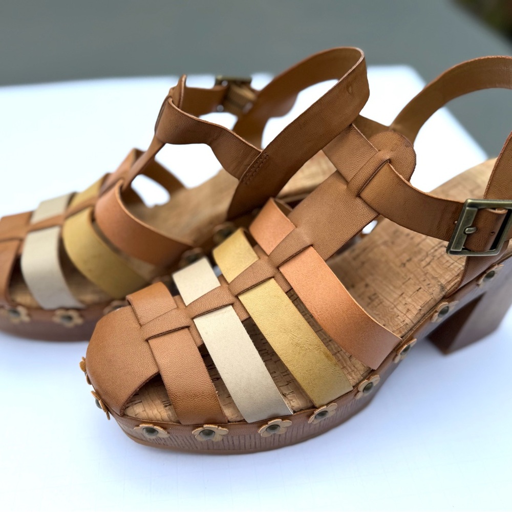 Stylish Tan and Cream KORKS Women's Sandals